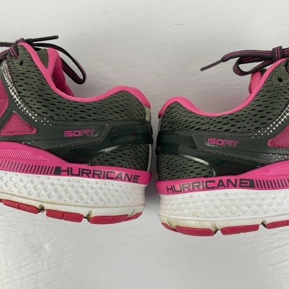 Saucony ISO Fit Hurricane Grey Pink Running Shoes - Picture 2 of 11